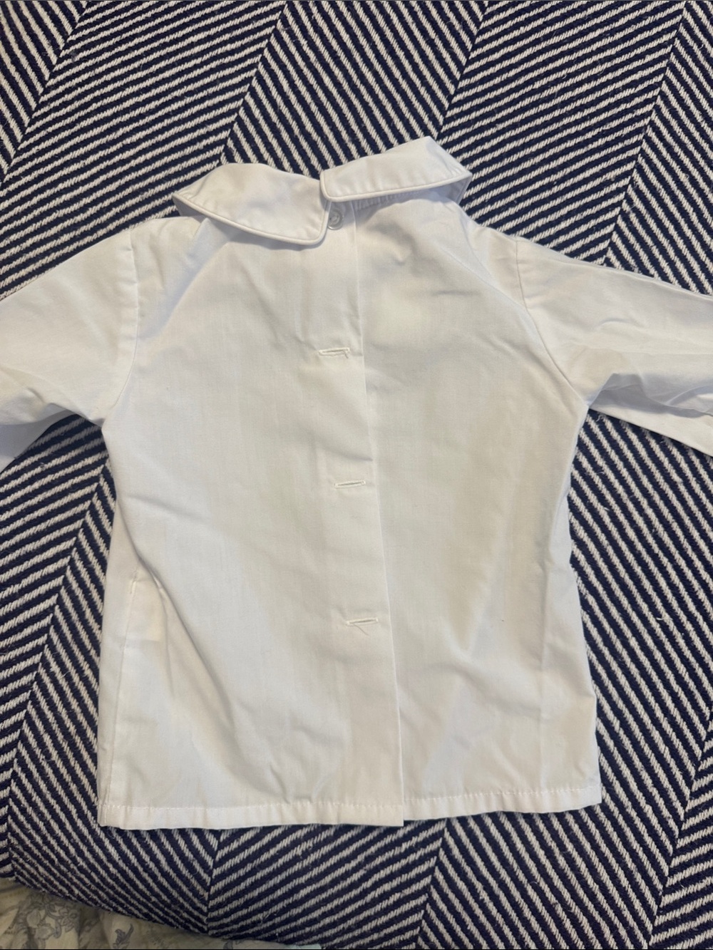 Children's White Button-Down Top with Peter Pan Collar - Picture 2 of 4